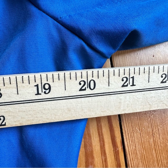 Grace Elements Blue Belted Short Trench Pea Coat Rolled Tab Sleeves Size 16 - Picture 8 of 10